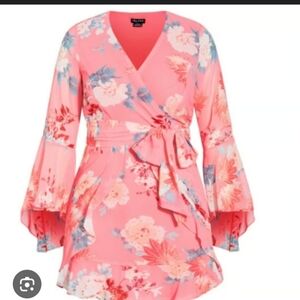 SZ 14 CITY CHIC BOHO FLORAL DRESS